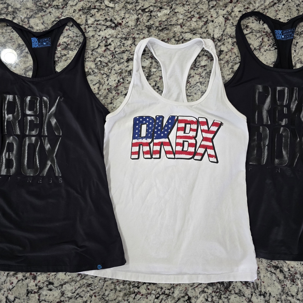 RK Box Fitness Tank Tops - Black and White